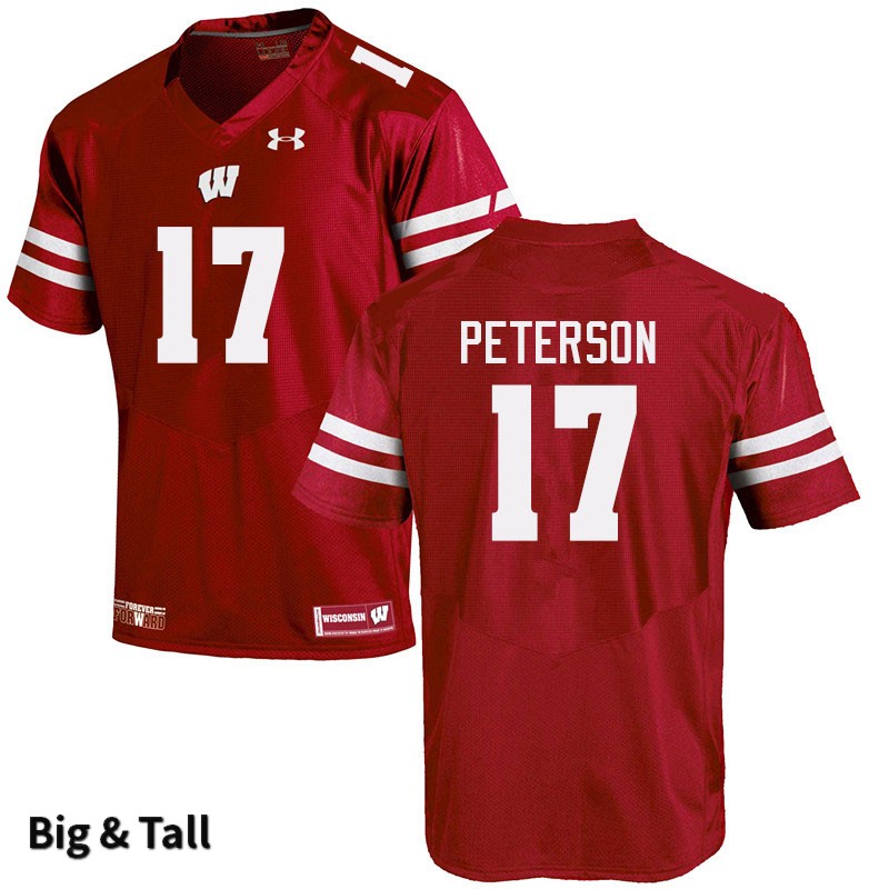 Wisconsin Badgers Men's #17 Darryl Peterson NCAA Under Armour Authentic Red Big & Tall College Stitched Football Jersey DX40E52SM